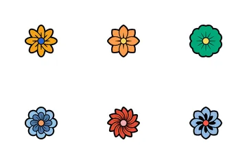 Groovy Flower Petal Sticker Icon Pack