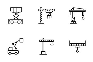 Grúa y máquina elevadora Paquete de Iconos