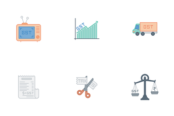GST - Goods And Services Tax Icon Pack