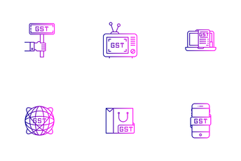 GST - Goods And Services Tax Icon Pack