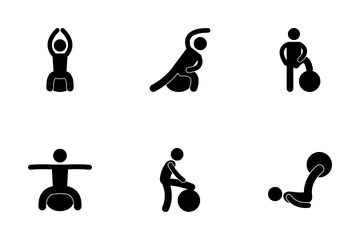 Gym Ball Exercise Icon Pack