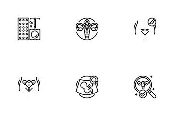 Gynecologist Doctor Woman Patient Icon Pack