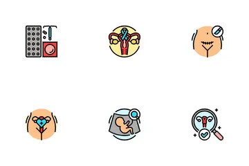 Gynecologist Doctor Woman Patient Icon Pack