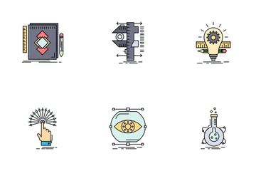 Habilidades criativas e processo criativo Pacote de Ícones