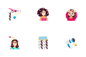 Hair Care Stickers Icon Pack