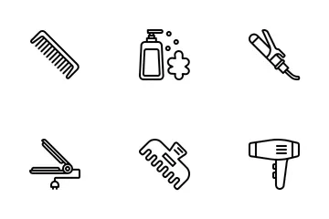 Hair Cutting Tool Icon Pack