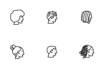 Hairstyle Face And Hair Girl Woman Icon Pack