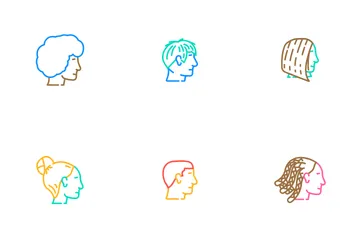 Hairstyle Face And Hair Girl Woman Icon Pack