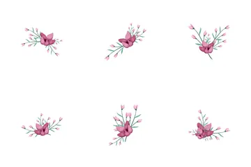 Half Bloom Pink Flower Bush Icon Pack