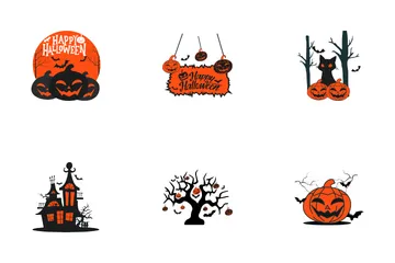 Halloween-Elemente Symbolpack