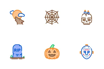 Halloween-Feier Symbolpack