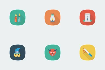 Halloween Flat Circle + Rounded + Shadow  Icon Pack
