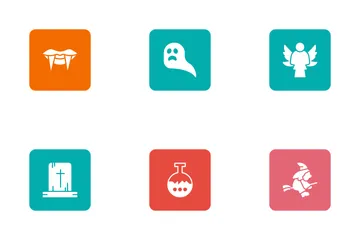 Halloween Glyphen Quadratisch Abgerundet Band 2 Icon Pack