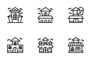 Halloween Haunted House Icon Pack