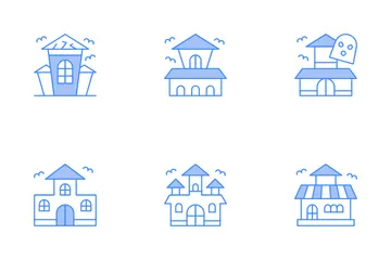 Halloween Haunted House Icon Pack