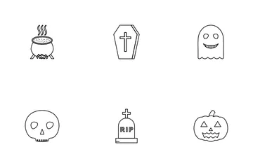 Halloween lineal Paquete de Iconos