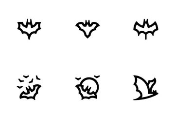 Halloween Vampire Bats Icon Pack
