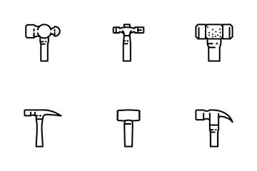 Hammer Tool Construction Icon Pack