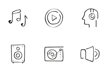 Hand Drawn Sketching Icon Pack