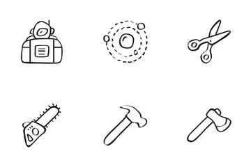 Hand Drawn Sketching Icon Pack