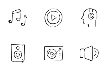 Hand Drawn Sketching Icon Pack