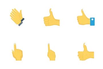 Hand Gestures Flat Icon Pack