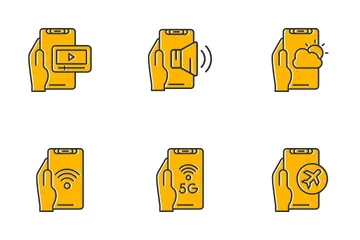 Hand hält Telefon Symbolpack