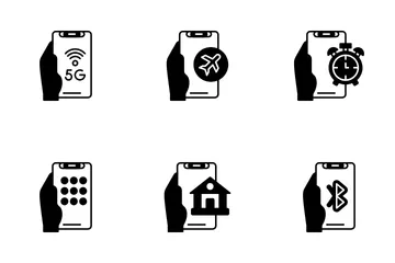 Hand hält Telefon Symbolpack