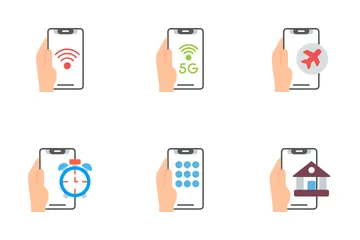 Hand hält Telefon Symbolpack