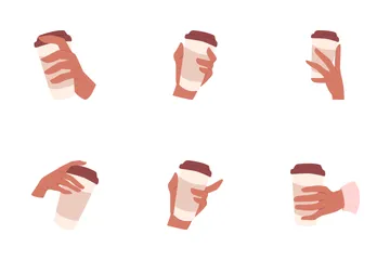 Hand Holding Coffee Icon Pack