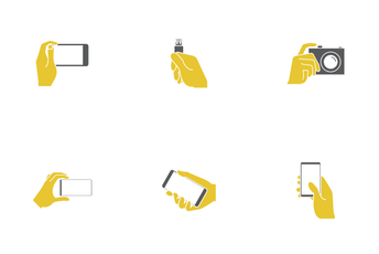 Hand Holding Device Icon Pack