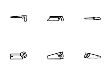 Hand Saw Construction Icon Pack