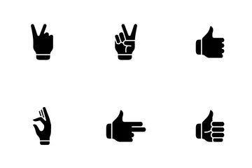 Hand- und Fingeraktion Symbolpack