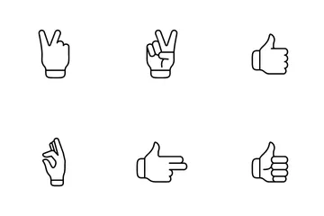 Hand- und Fingeraktion Symbolpack