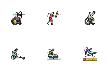 Handicapped Athlete Sport Game Icon Pack
