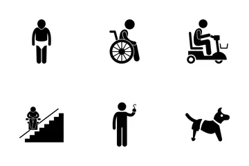 Handicapped Man Icon Pack