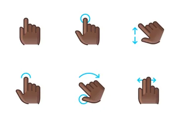 Hands & Gestures (black Man) Icon Pack