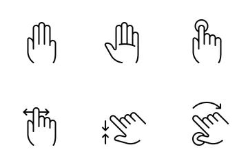Hands & Gestures (outline) Icon Pack