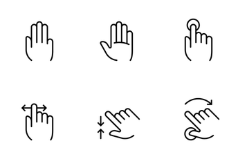 Hands & Gestures (outline) Icon Pack