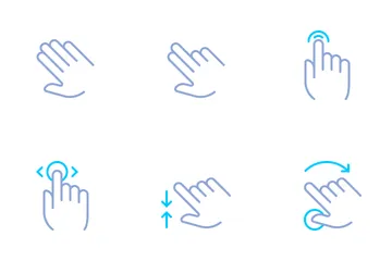 Hands & Gestures (simple Color) Icon Pack