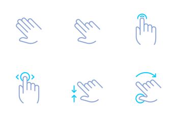 Hands & Gestures (simple Color) Icon Pack