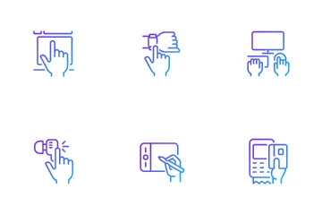 Hands With Devices Icon Pack