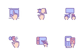 Hands With Devices Icon Pack