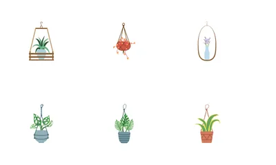 Hanging Planter & Plant Pots Icon Pack