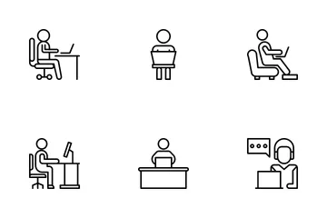 Happy And Efficient Workplace Icon Pack