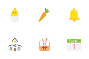 Happy Easter Flat Icons Icon Pack