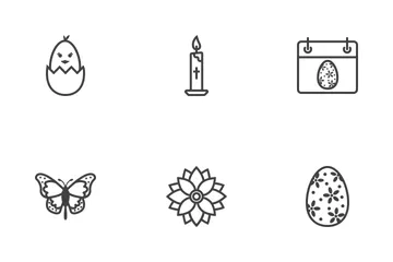 Happy Easter Line Icons Icon Pack