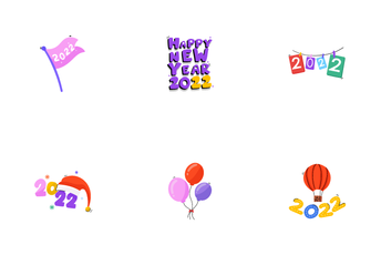 Happy New Year 2022 Icon Pack