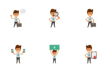 Happy Office Workers  Icon Pack