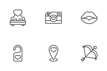 Happy Valentines Day Line Icons Icon Pack